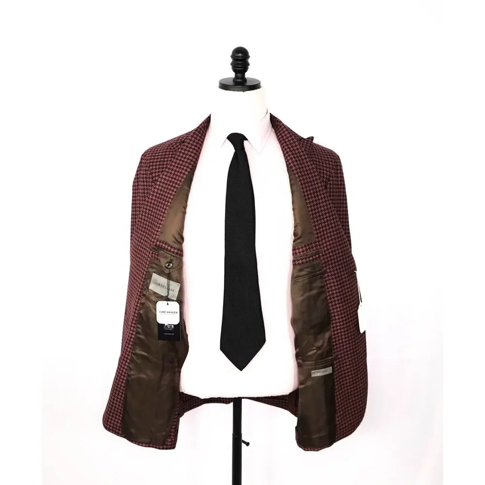 $1,995 CORNELIANI - Pink Houndstooth *17,25 Microns* Blazer - 44R